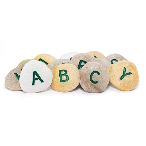 Yellow Door YD-9 Uppercase Alphabet Learning Pebbles for Kids, Kindergarten Grade to 3 Grade, 5" H, 3" L, 3" W