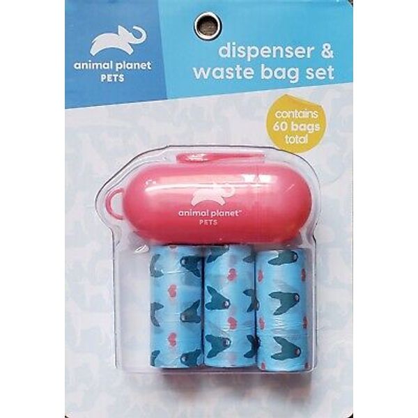 Animal Planet Pet Waste Bag Dispenser & Waste Bag Set With 60 Bags