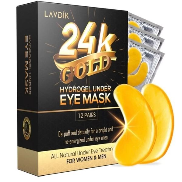 24K gold 12 pairs hydrogel under eye masks new in box