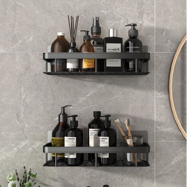 Bathroom Shelves Set Punch-free Triangle Corner Shelf Shower Storage Rack  Shampoo Holder Toilet Organizer Bathroom