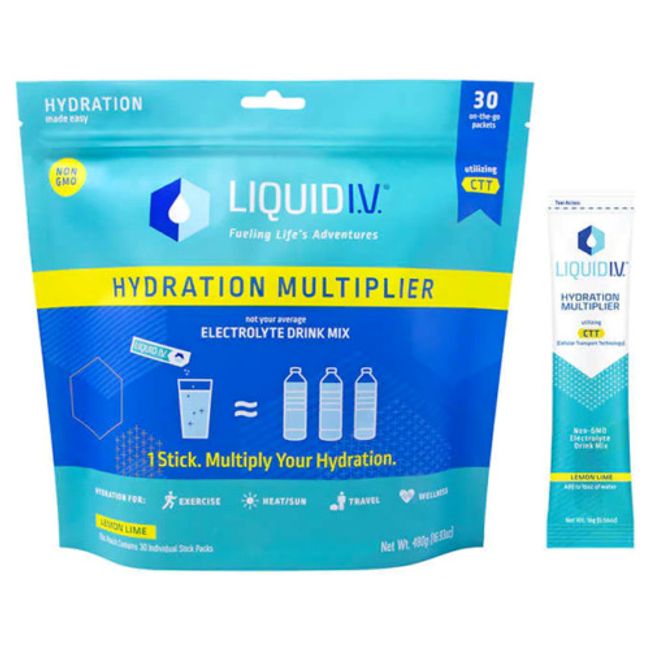 Liquid I.V. Hydration Multiplier, 30 Individual Sticks Lemon Lime EXP - Dec 2024