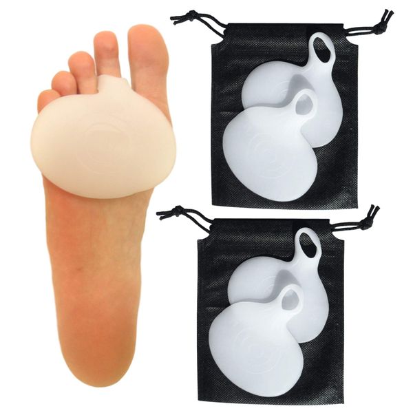 TravelNut Best Practical Stocking Stuffer for Foot Pain Relief for Him Ball of Foot Soft Silicone Gel Metatarsal Forefoot Cushions Pads Sets Mortons Neuroma Sesamoiditis Bunion Inserts (2)