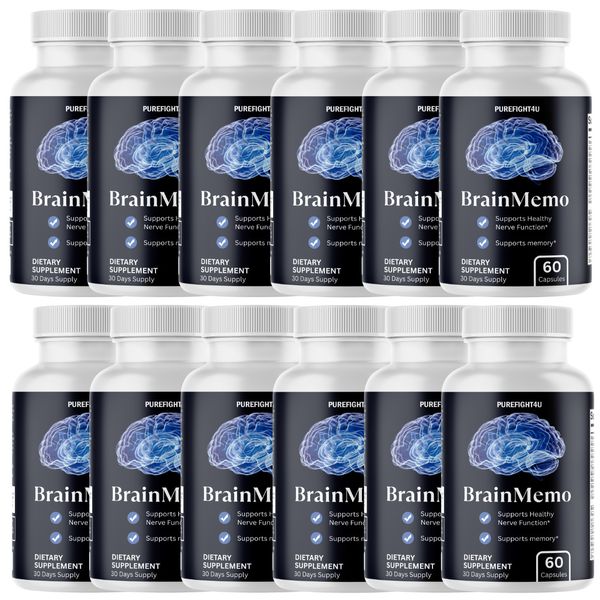 Brain Memo Mental Clarity & Focus Support Supplement - 12 Bottles