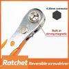 Ratcheting Right Angle Screwdriver Hex Drive 90 Degree Offset + 10pc Bits Set BC