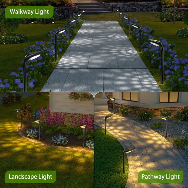 JSOT 150 Lumen Bright Solar Outdoor Lights,4 Pack Solar Pathway Lights Waterproof Landscape Lighting Path Light for Garden Decor Walkway Yard Driveway Holiday Decorative Lamp