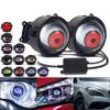 2PCS LED Dynamic Devil Eyes Light 33 Modes 12V Remote Control Headlight Retrofit