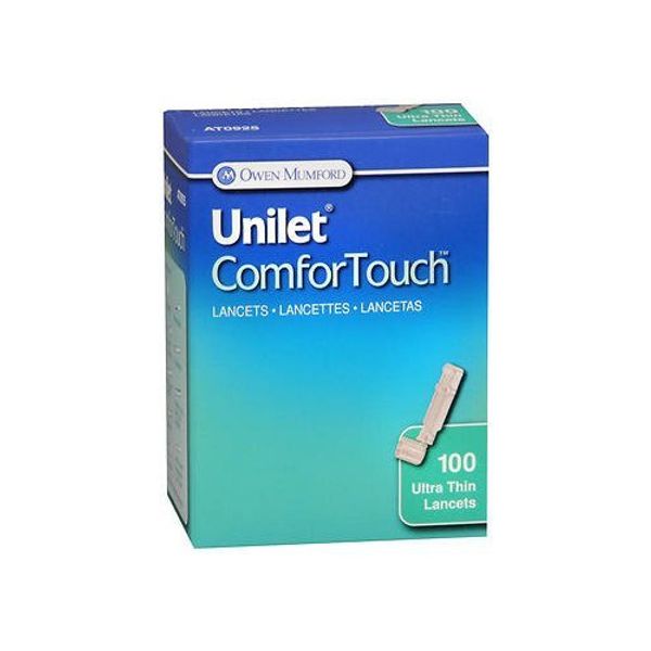 Unilet ComforTouch Ultra Thin Lancets 28 G Use with Lancing Device 100 Ct 6 Pack