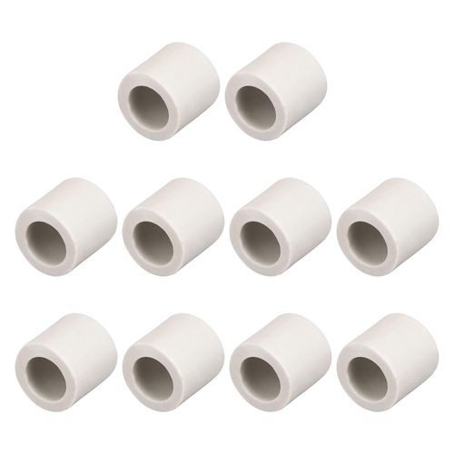 uxcell 10pcs 10mm Dia Ceramic Tube Insulated Electronic Wire Bundle Heat Insulation Protection Single Bore