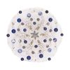 Beaded Kippah for Women - Lapis and Silver