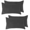 Kinfolk Textile Pillow Cases 4 Pack Egyptian Cotton 200 Thread Count (Charcoal Grey)