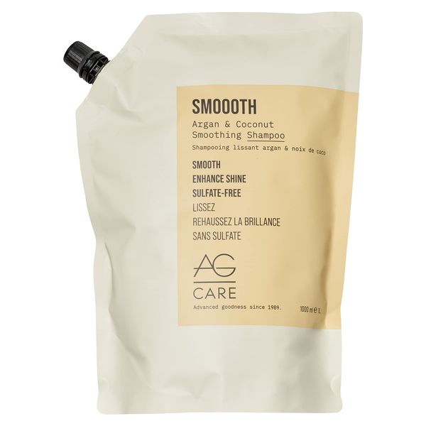 AG Care Smoooth Coconut Smoothing Shampoo, 33.8 Fl Oz