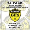 14 PACK GPS Tracking Warning INSIDE MOUNT Theft Deterrent Stickers High Quality