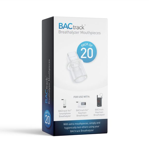 BACtrack Keychain Breathalyser Mouthpieces (20 Count), Compatible with BACtrack Keychain, Go, Vio and T60 Breath Alcohol Testers, Not Compatible with BACtrack C6 and C8 Breathalyzers