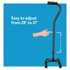 Adjustable Quad Cane Supports up to 250 Pounds Adjustable Height Black