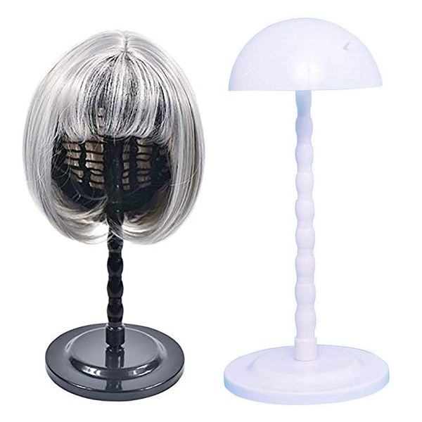 KDOSP Wig Hair Head Mushroom Top New Plastic Folding Stable Durable Hat Cap Display Holder Stand Tool Wig Stand (White)