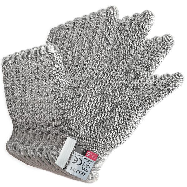 TELION Cut Resistant Gloves, Large, Grey, Unisex