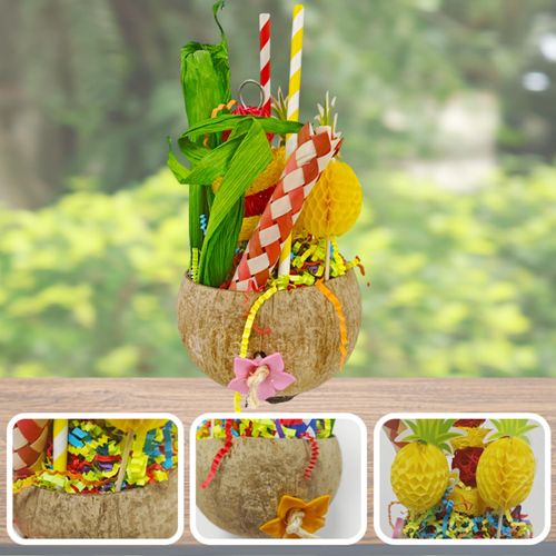 Generic Bird Toys Parrot Toys Chewing Shredding Foraging Coconut Shell Toys for Conure Cockatiel Budgies Parakeet Sun Conure African Grey Caique Quaker Small Cockatoo Mini Macaw