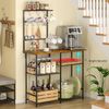 Ingseagulls Baker'S Rack with Storage, Microwave Stand with Adjustable Shelves, 