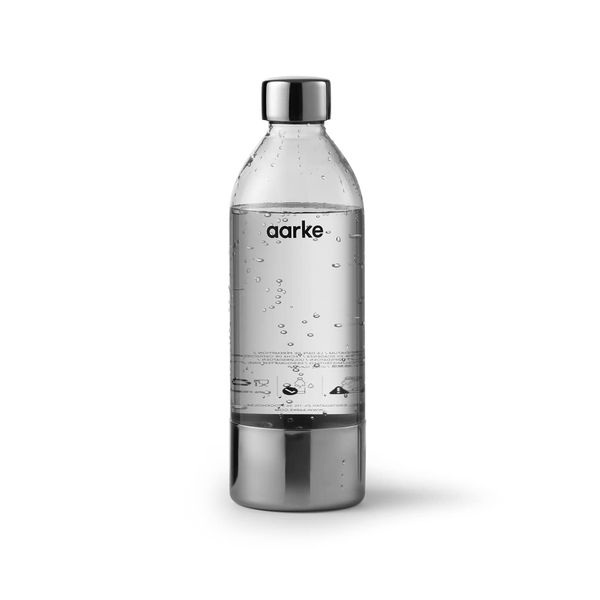 Aarke PET Bottle for Sparkling Water Maker Carbonator 3, BPA free with Details in Steel, 0.8 Litres