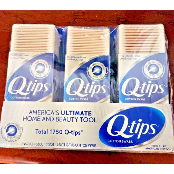 Q-tips Cotton Swabs Value Pack, 1750-Count Package New Sealed