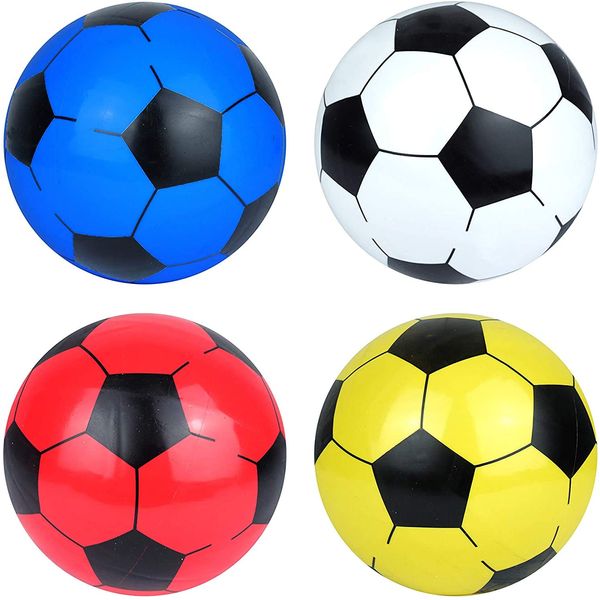 RIDDLED WITH STYLE Assorted Inflatable Football 8 Inches Kids Sports Beach Ball Boys Girls Pool Games Party Bags Fillers Blow Up Soccer Balls (Pack of 12)