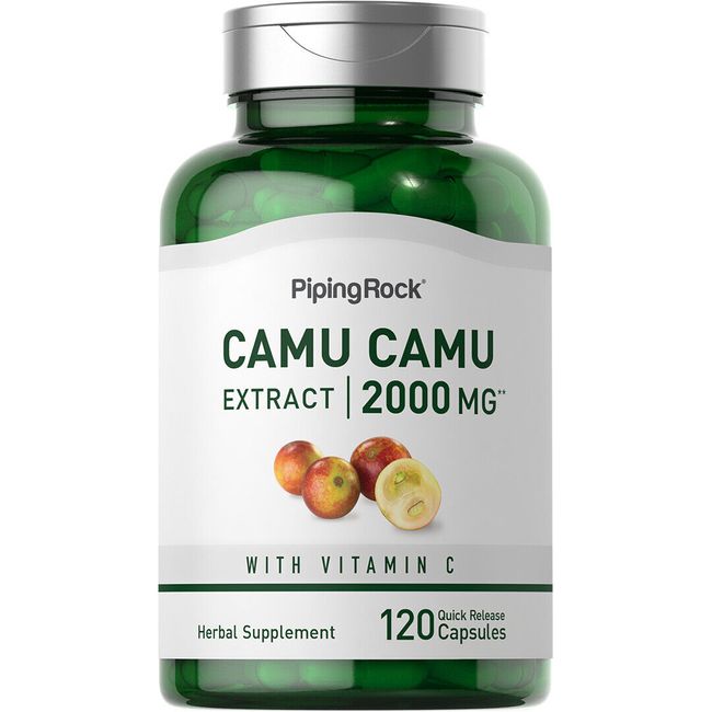 Camu Camu Capsules 2000mg | 120 Pills | Fruit Extract | Non-GMO | by Piping Rock