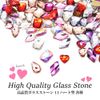 Nail Glass Stone 11 Heart Shape Assorted 5 Pieces (6. Light Rose)