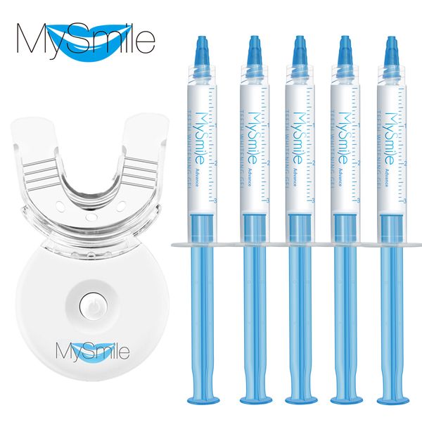 MySmile Teeth Whitening Kit 5PC Gel 5LED Light Accelerator With Silicone Tray