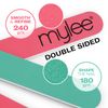 Mylee Double-Sided Nail Files (Pack of 3) – Professional Manicure Prep Tool to Shape and Repair, 180/240 Grit to File and Contour, Suitable for Acrylic, Natural Nails and Gel Polish Removal