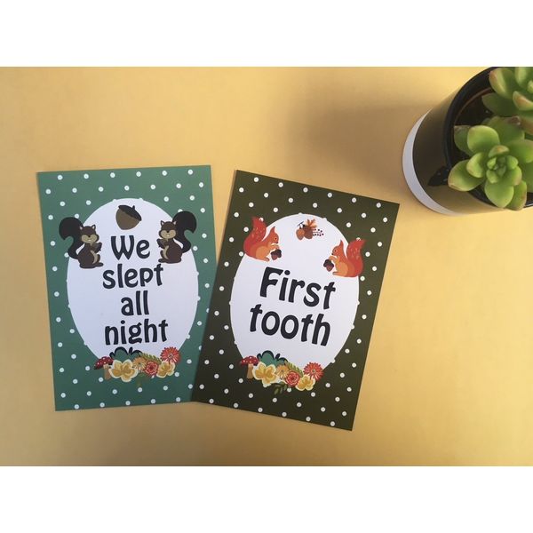 Twin Baby Journey Cards - Forest Animals DD034