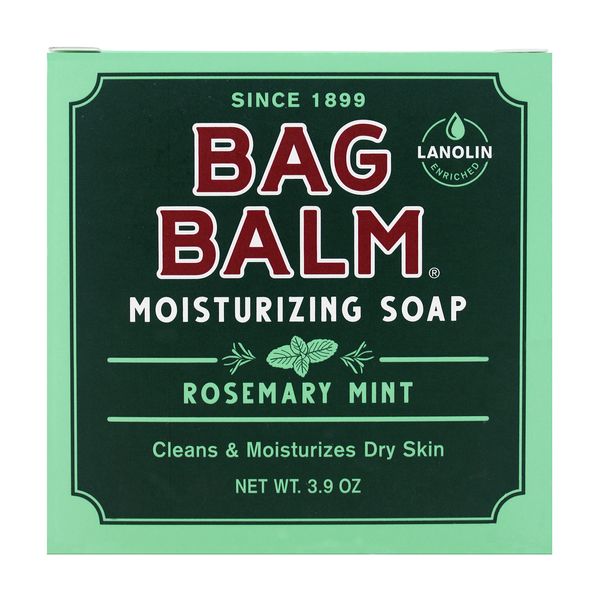 Bag Balm Bar Soap, Mega Moisturizing, Rosemary Mint, 3.9oz Per Bar