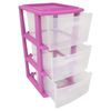 Homz Plastic 3 Drawer Medium Storage Container Tower, Purple Frame (2 Pack)