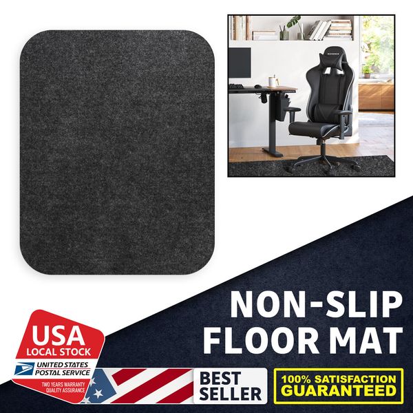 Pet Friendly Non-slip Chair Mat Length 120cm Noise-Free 11.6sqft Gray Polyester