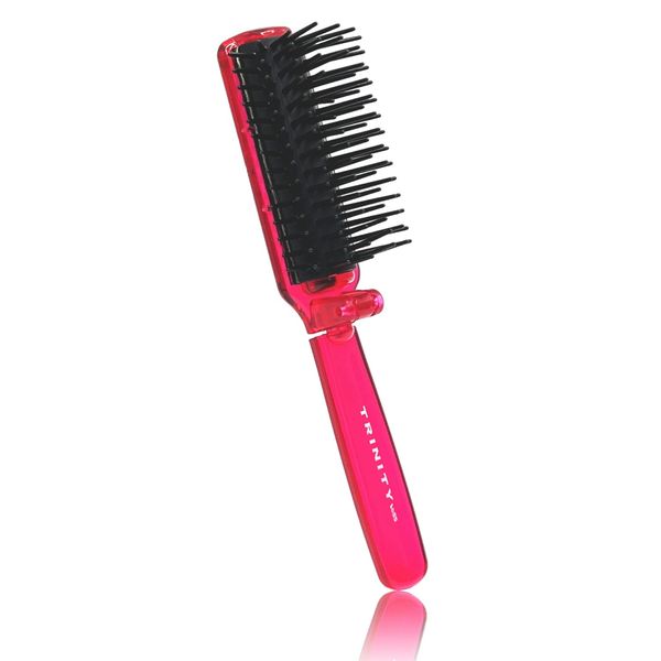 Trinity-Folding Hair Brush, Foldable Anti Static Hair Detangler Brush, Women Travel Size Hair Detangling Brush, Hair Styling Brush for Toiletry Bag Travel Purse Locker Gym