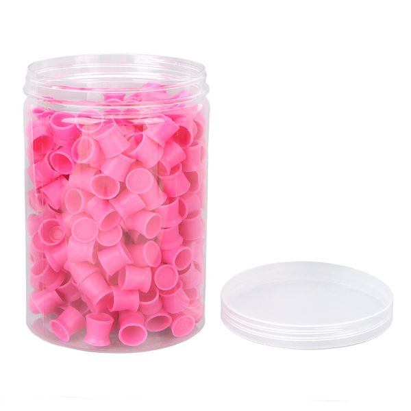 Tattoo Ink Cups Mixed 300Pcs Pigment Ink in 12MM Tattoo Cups Silicone Pigment Ink for Supplies (Pink) 300Pcs