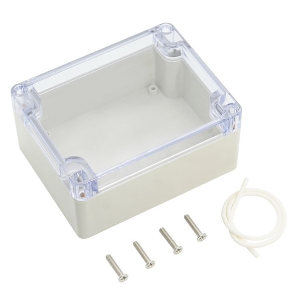 LeMotech ABS Plastic Junction Box, Dustproof Waterproof IP65 Electrical Box - Universal Project Enclosure Grey, with PC Transparent/Clear Cover 4.53 x 3.54 x 2.16 inch (115 x 90 x 55 mm)