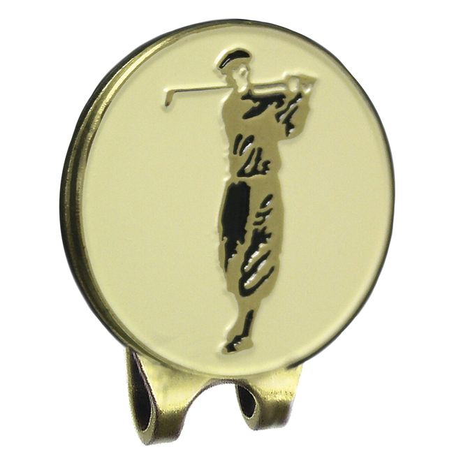 ProActive Sports Antique Brass Visor Clip with Magnetic Golfer Coin Ball Marker