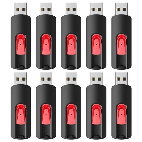 RAOYI 10Pcs 4GB USB Flash Drives Slide Retractable Memory Stick Bulk USB 2.0 Thumb Drive Jump Drive Zip Drive USB Sticks Data Storage Backup for PC Mac (4G, Red)