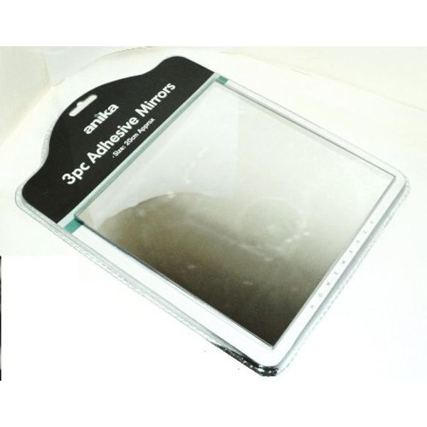 Wall & Tile 3 Piece Self Adhesive Square Mirror