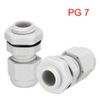 sourcing map 9Pcs PG7 Cable Gland Waterproof Plastic Joint Adjustable Locknut White for 3mm-6.5mm Dia Cable Wire