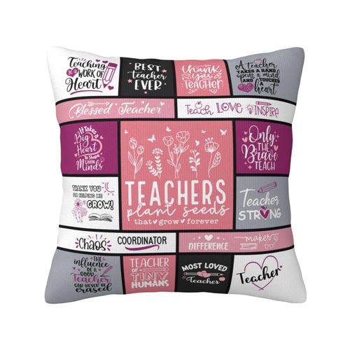 Teacher Graduation Gifts for Women - Teacher Appreciation Gifts - Mothers Day Teacher Gifts - Thank You Gifts for Teachers - Best Teacher Gifts - Teacher Birthday Retirement Gifts Pillow Cover 18x18