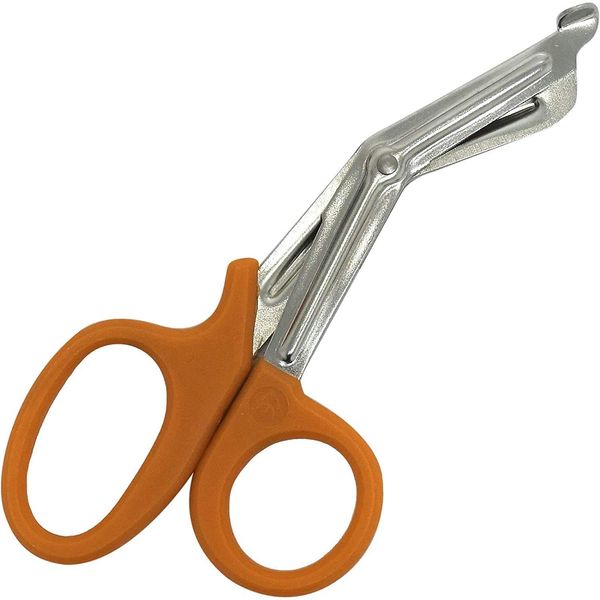 ABE First Aid Tuff Cut Utility Scissors 7.5'' Stainless Steel Medical Bandage Scissors EMT Shears for Emergency Supplies (Orange)