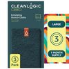 Cleanlogic Body Exfoliating Cloth, Stretchy Sport Exfoliator Bath and Shower Washcloths Ideal for Post-Workout Cleanse, Daily Skincare Tool, 3 Count Value Pack