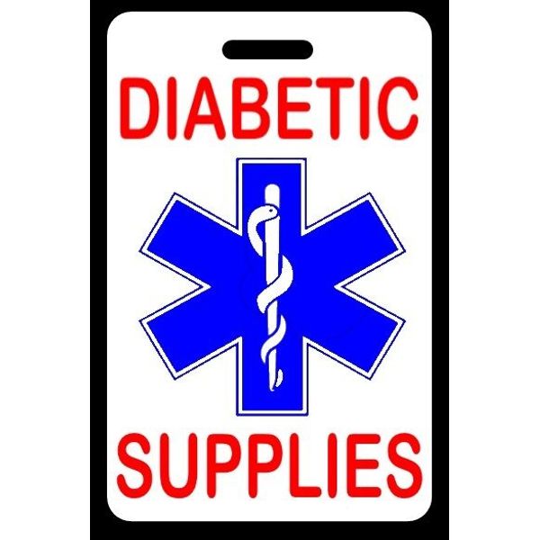 DIABETIC SUPPLIES Luggage/Gear Bag Tag - FREE Personalization - New