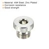 PATIKIL M10*1 Internal Hex Head Pipe Fitting Plug, 3 Pack Male Thread 45# Steel Socket Plug with Sealing Ring for Terminate Pipe Ends