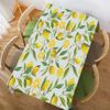 Walmsco Tablecloth Green Leaves Yellow Lemon Decor For Dining Room Kitchen Rectangular Table Cover 132 * 178cm