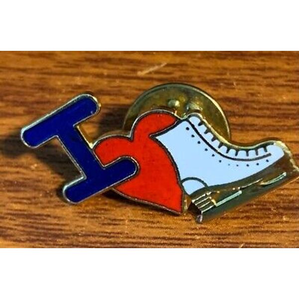 Vintage I Love Ice Skating Pin Free Shipping