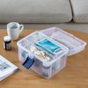 10 Inch Clear and Blue First Aid Clear Bin, Medicine Storage Box Container