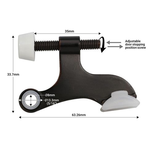 5 Pack Rok Hardware Heavy Duty Hinge Pin Door Stop, Oil-Rubbed Bronze