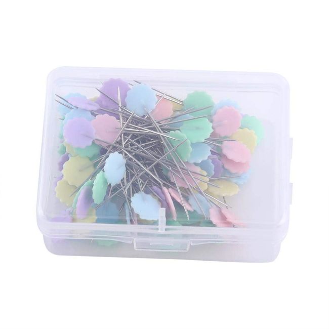 TOPINCN Dressmaking Pins, Gusset Needles, 100 Pieces, DIY, Stylish, Colorful, Pin Quilting Tool, Needle Pin Cushion (02)